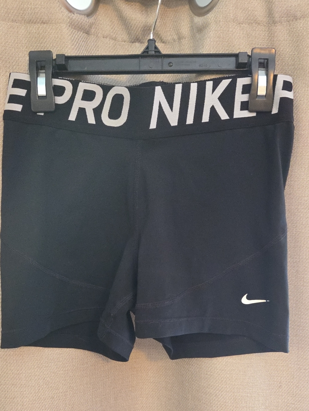 Nike Black Pro Women's Bike Shorts with White Logo Waistband